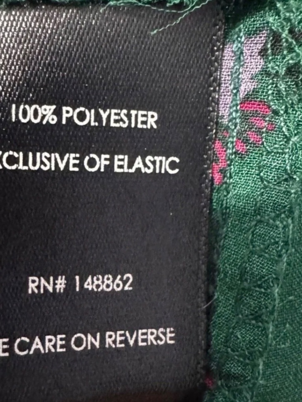 Torrid Smocked Mock Neck Chiffon Blouse Green Floral - FITS LIKE SIZE 0 - Picture 5 of 5